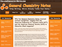 Tablet Screenshot of collegechemistrynotes.com
